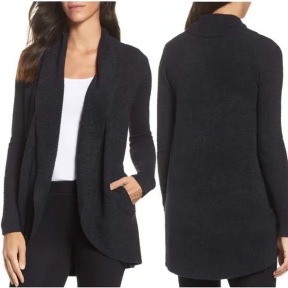 Barefoot Dreams CozyChic Black Circle Cardigan Size L